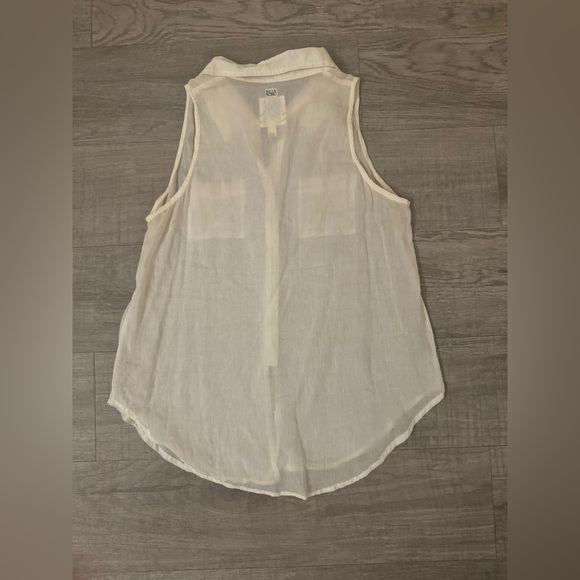 Vintage 90s Billabong White Sheer 100% Cotton Blouse with Hot Pink Stitch Size S - Picture 4 of 10